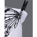 Dame T-shirt med off-shoulder-motiv A1206 3