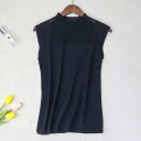 Dame T-shirt med opretstående krave B257 7