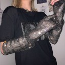 Dame T-shirt med pailletter A784 4
