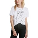 Dame-T-shirt med silhuetmotiv B270 1