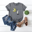Dame T-shirt med sjovt bananprint 5