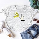 Dame T-shirt med sjovt bananprint 11