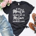 Dame T-shirt med sjovt print B101 1