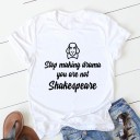 Dame T-shirt med sjovt print B136 8
