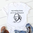 Dame T-shirt med sjovt print B136 14