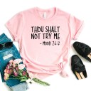 Dame T-shirt med sjovt print B150 3