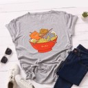 Dame T-shirt med sjovt print B302 8