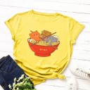 Dame T-shirt med sjovt print B302 6
