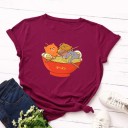 Dame T-shirt med sjovt print B302 7