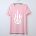 Dame-T-shirt med skeletmotiv 3