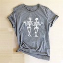 Dame-T-shirt med skeletprint 7
