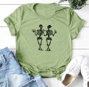 Dame-T-shirt med skeletprint 10