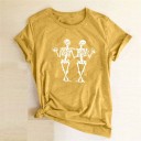 Dame-T-shirt med skeletprint 14