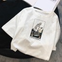 Dame-T-shirt med skeletprint 2
