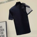 Dame T-shirt med sløjfe B159 4