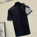 Dame T-shirt med sløjfe B159 5