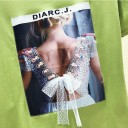 Dame T-shirt med sløjfe B396 3