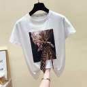 Dame T-shirt med sløjfe 2