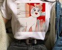 Dame-T-shirt med tegneseriemotiv 16