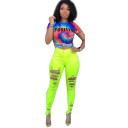 Dame T-shirt med tie-dye-motiv 4