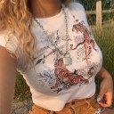 Dame T-shirt med tigre 3