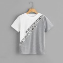 Dame T-shirt med to farver og pailletter 1