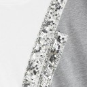 Dame T-shirt med to farver og pailletter 4