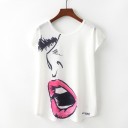 Dame T-shirt med tryk A72 2