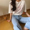 Dame T-shirt med tryk A785 3