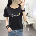 Dame T-shirt med tryk B240 3