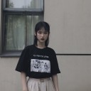 Dame T-shirt med tryk B285 2