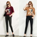 Dame T-shirt med tryk B287 1