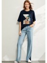 Dame T-shirt med tryk B287 4
