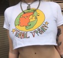 Dame T-shirt med tryk B293 3
