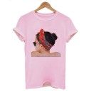 Dame T-shirt med tryk B326 12