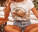 Dame T-shirt med tryk B330 1