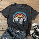 Dame-T-shirt med vintage-print 2