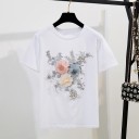 Dame T-shirt og denimshorts B944 2