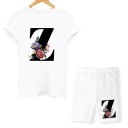 Dame T-shirt og shorts med bogstaver 27