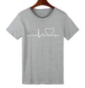 Dame T-shirt - Puls &amp; Hjerte for elskere J831 5