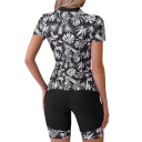 Dame tankini badetøj med korte ærmer og lynlås polyester elastan to-delt badetøj til strand og svømning 3