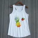 Dame tanktop med frugtprint 13