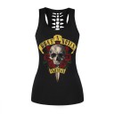 Dame tanktop med kranieprint 2