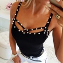 Dame tanktop med perler B268 3