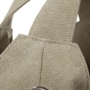 Dame taske i lærred og bomuld 35 x 32 cm Blød sæk med to håndtag Metaløjer på forsiden og ringe på siderne 8