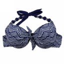 Dame tofarvet bikini - Blå-hvid 2
