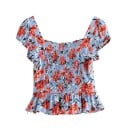 Dame top med blomsterprint 2