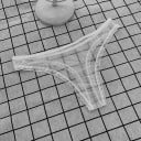 Dame transparent net tanga med dekorative bølgede kanter let sexet undertøj til hverdagsbrug universel størrelse 6