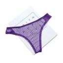 Dame transparent net tanga med dekorative bølgede kanter let sexet undertøj til hverdagsbrug universel størrelse 2