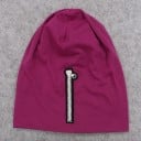 Dame tynd hue med kontrast dekorativ lynlås på forsiden Glat og blødt materiale af polyester og bomuld Universel størrelse 2